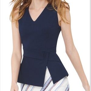 WHBM Zipper-Back Blouse with Front Slit